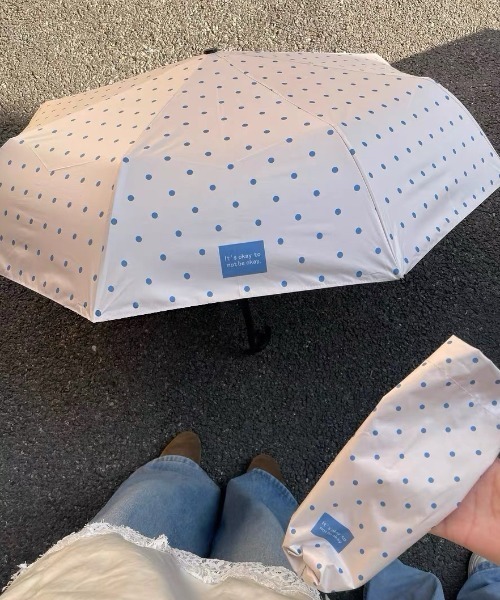 Made in I（メイドインアイ）の「ミルキードット晴雨折りたたみ傘（折りたたみ傘・レディース・ホワイト/ブラック/アイボリー/ピンク/ブラウン/ミント/グレー/ブラウン系その他・FREE）」の14枚目の写真