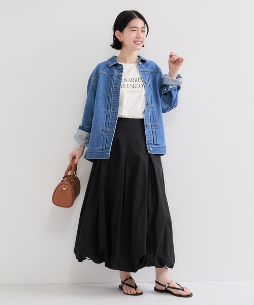 le cercle ADAM ET ROPE'（ルセルクルアダムエロペ）の「プリーツバルーンスカート（スカート・レディース・ブルー系その他4/ブラック/ベージュ・FREE）」の5枚目の写真