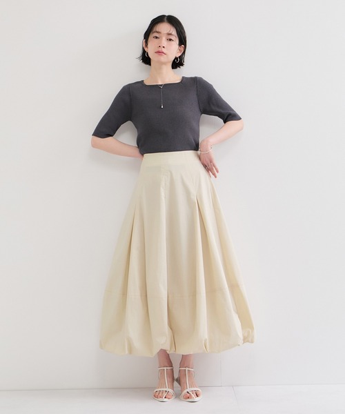 le cercle ADAM ET ROPE'（ルセルクルアダムエロペ）の「プリーツバルーンスカート（スカート・レディース・ブルー系その他4/ブラック/ベージュ・FREE）」の7枚目の写真