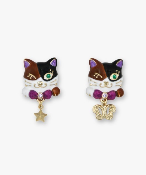 ANNA SUI(アナスイ)の「三毛ティティモチーフ イヤリング(イヤリング・レディース・マルチ・FREE)」の1枚目の写真