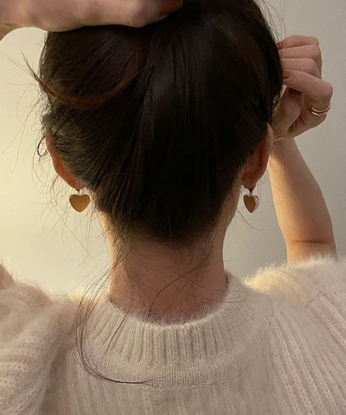 shoppinggo(ショッピングゴー)の「ピアス ハート キラキラ ビジューピアス ロングピアス ゴールド フープピアス(ピアス(両耳用)・レディース・ゴールド・FREE)」の10枚目の写真