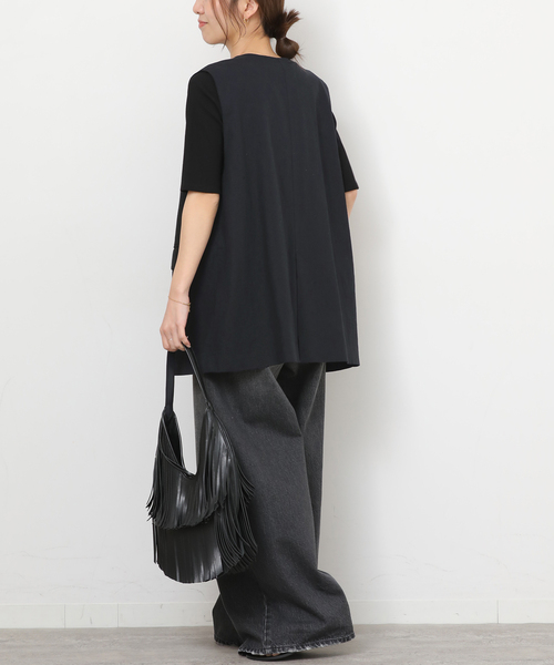 JOURNAL STANDARD relume（ジャーナルスタンダード　レリューム）の「［手洗い可］リネンフィールノーカラージレ（ベスト・レディース・ブラック/ベージュ・FREE）」の14枚目の写真