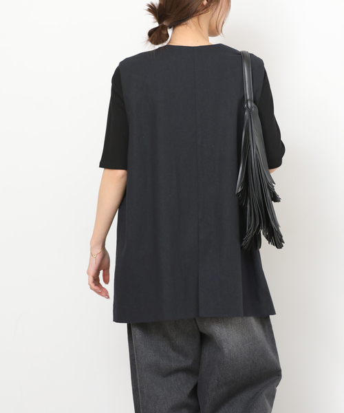 JOURNAL STANDARD relume（ジャーナルスタンダード　レリューム）の「［手洗い可］リネンフィールノーカラージレ（ベスト・レディース・ブラック/ベージュ・FREE）」の17枚目の写真