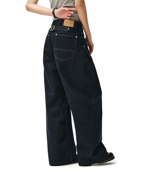 DECET WOMEN(デケット ウーマン)の「Cinchback Barrel Wide Leg Jeans DCWPT022CPINDIGO(デニムパンツ・レディース・その他・X-SMALL/SMALL/MEDIUM/LARGE)」の4枚目の写真