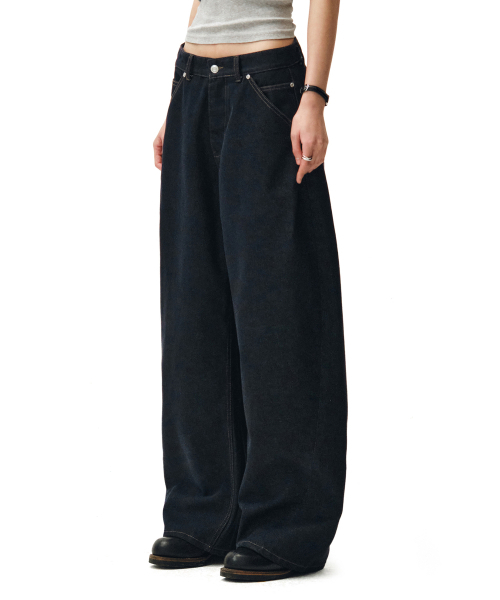 DECET WOMEN(デケット ウーマン)の「Cinchback Barrel Wide Leg Jeans DCWPT022CPINDIGO(デニムパンツ・レディース・その他・X-SMALL/SMALL/MEDIUM/LARGE)」の11枚目の写真