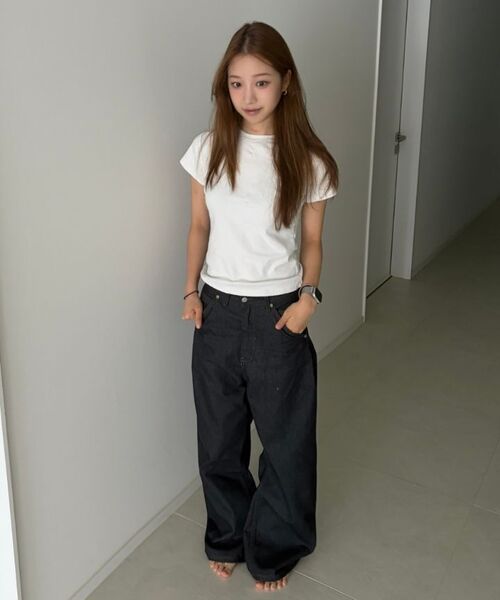 DECET WOMEN(デケット ウーマン)の「Cinchback Barrel Wide Leg Jeans DCWPT022CPINDIGO(デニムパンツ・レディース・その他・X-SMALL/SMALL/MEDIUM/LARGE)」の8枚目の写真
