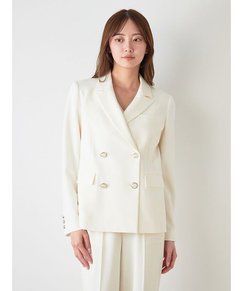 SNIDEL（スナイデル）の「Sustainableダブルブレストジャケット（テーラードジャケット・レディース・アイボリー/グレー/ネイビー・0/1）」の9枚目の写真