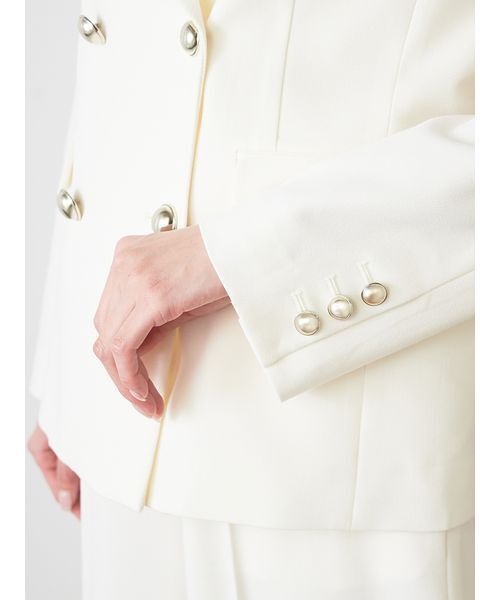 SNIDEL（スナイデル）の「Sustainableダブルブレストジャケット（テーラードジャケット・レディース・アイボリー/グレー/ネイビー・0/1）」の16枚目の写真