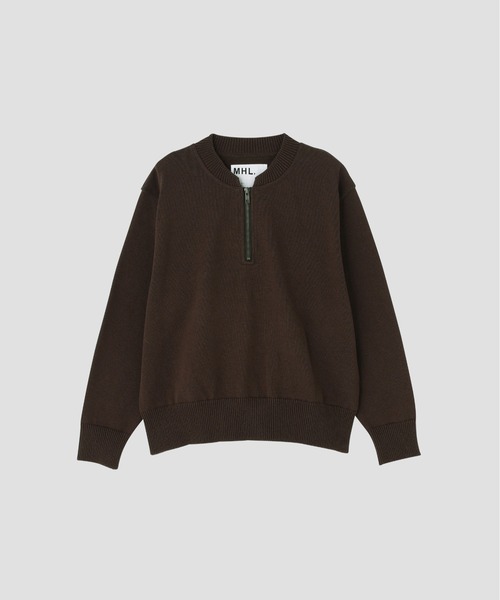 MHL.（エムエイチエル）の「DENSE ECO PLATED COTTON KNITWEAR（ニット/セーター・レディース・ネイビー系1/ブラウン系その他2・2）」の5枚目の写真