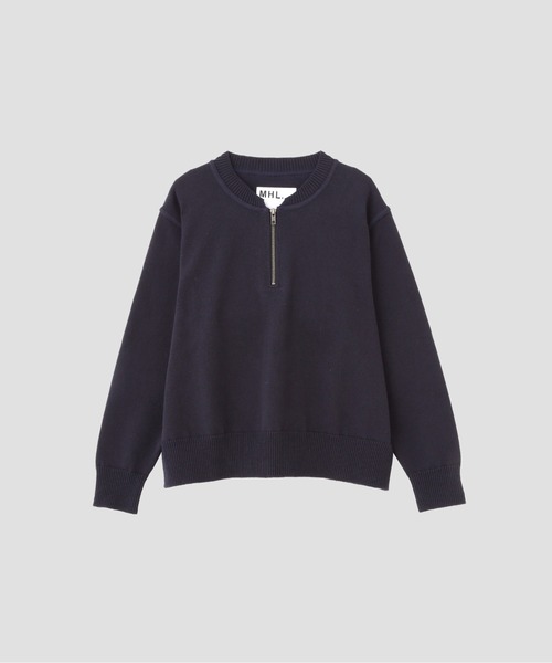 MHL.（エムエイチエル）の「DENSE ECO PLATED COTTON KNITWEAR（ニット/セーター・レディース・ネイビー系1/ブラウン系その他2・2）」の8枚目の写真