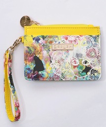 ScoLar（スカラー）の「SC80-10：黒ネコ×スカラーちゃん 花柄フラグメントケース（パスケース）」