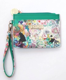 ScoLar（スカラー）の「SC80-10：黒ネコ×スカラーちゃん 花柄フラグメントケース（パスケース）」