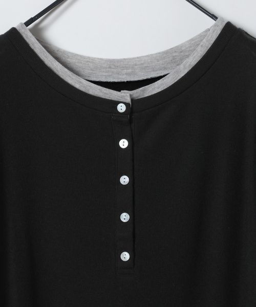 JEANASIS（ジーナシス）の「3カラーレイヤードヘンリー2ピース/666098（Tシャツ/カットソー・レディース・イエロー系その他/ブラック系その他/グレー系その他・FREE）」の19枚目の写真