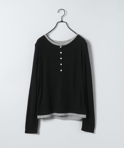 JEANASIS（ジーナシス）の「3カラーレイヤードヘンリー2ピース/666098（Tシャツ/カットソー・レディース・イエロー系その他/ブラック系その他/グレー系その他・FREE）」の21枚目の写真