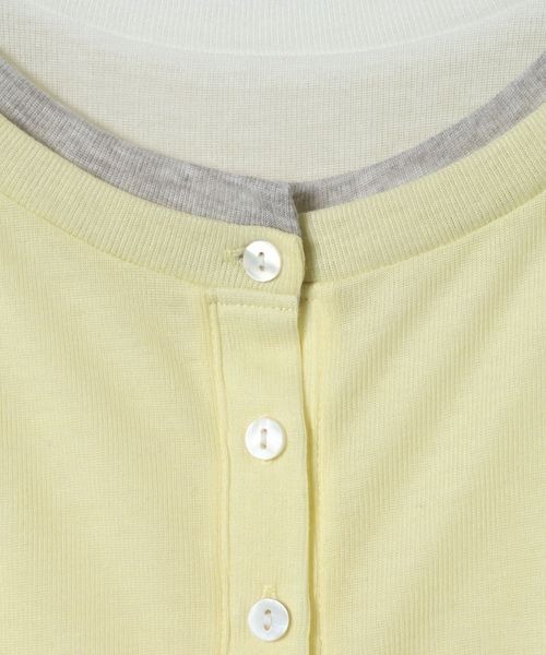 JEANASIS（ジーナシス）の「3カラーレイヤードヘンリー2ピース/666098（Tシャツ/カットソー・レディース・イエロー系その他/ブラック系その他/グレー系その他・FREE）」の4枚目の写真