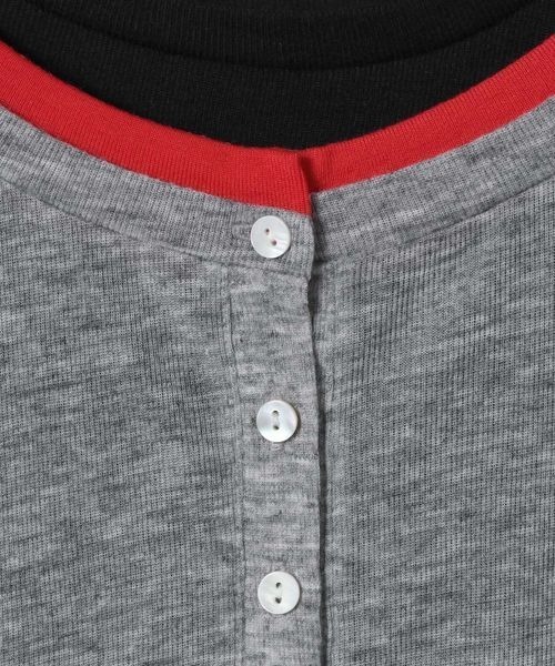 JEANASIS（ジーナシス）の「3カラーレイヤードヘンリー2ピース/666098（Tシャツ/カットソー・レディース・イエロー系その他/ブラック系その他/グレー系その他・FREE）」の5枚目の写真