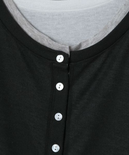 JEANASIS（ジーナシス）の「3カラーレイヤードヘンリー2ピース/666098（Tシャツ/カットソー・レディース・イエロー系その他/ブラック系その他/グレー系その他・FREE）」の6枚目の写真