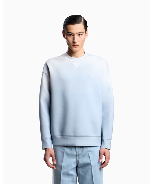 EMPORIO ARMANI(エンポリオアルマーニ)の「【エンポリオ アルマーニ】ASV オーバーサイズスウェットシャツ ジャージー グラデーション(スウェット・メンズ・アクア・SMALL/MEDIUM/LARGE/X-LARGE/XX-LARGE)」の1枚目の写真