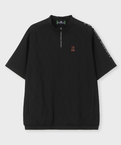 Psycho Bunny（サイコバニー）の「[GOLF]異素材切替シルエットバニージャガード ハーフジップTシャツ（Tシャツ/カットソー・メンズ・ブラック/グレイッシュベージュ・XX-LARGE/X-LARGE/LARGE/MEDIUM/SMALL）」の7枚目の写真
