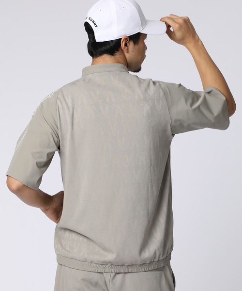 Psycho Bunny（サイコバニー）の「[GOLF]異素材切替シルエットバニージャガード ハーフジップTシャツ（Tシャツ/カットソー・メンズ・ブラック/グレイッシュベージュ・XX-LARGE/X-LARGE/LARGE/MEDIUM/SMALL）」の12枚目の写真