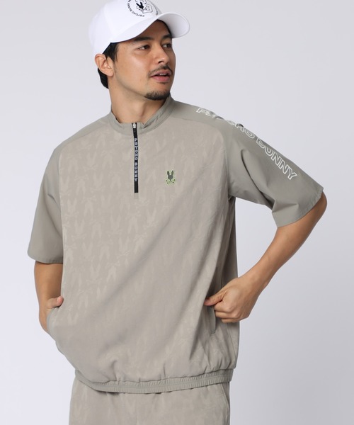 Psycho Bunny（サイコバニー）の「[GOLF]異素材切替シルエットバニージャガード ハーフジップTシャツ（Tシャツ/カットソー・メンズ・ブラック/グレイッシュベージュ・XX-LARGE/X-LARGE/LARGE/MEDIUM/SMALL）」の10枚目の写真
