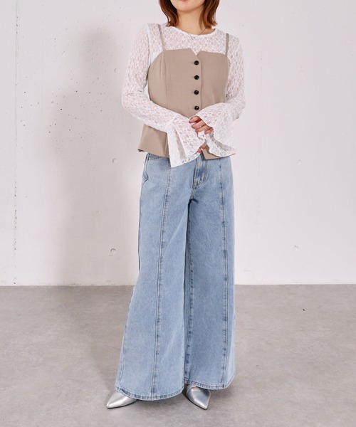 archives(アルシーヴ)の「【ONかわ】ウォッシャブルFボタンビスチェ(その他トップス・レディース・グレー/ベージュ/ブラック・MEDIUM)」の13枚目の写真