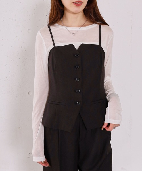 archives(アルシーヴ)の「【ONかわ】ウォッシャブルFボタンビスチェ(その他トップス・レディース・グレー/ベージュ/ブラック・MEDIUM)」の18枚目の写真