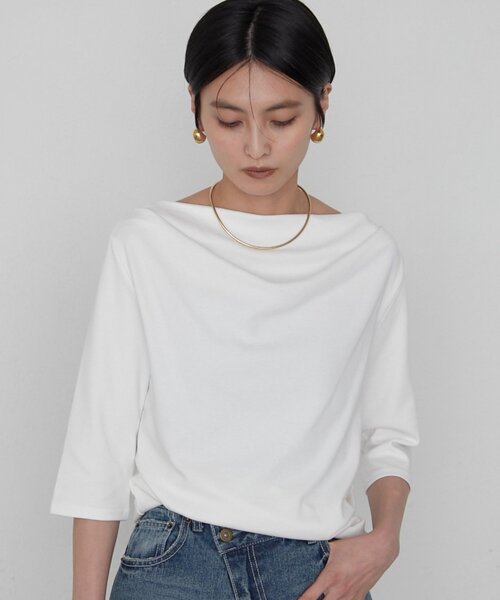 LOUNGEDRESS(ラウンジドレス)の「ドレープカットソー(Tシャツ/カットソー・レディース・ブラック系その他/オフホワイト/ブラック/ブラック系その他2・FREE)」の10枚目の写真