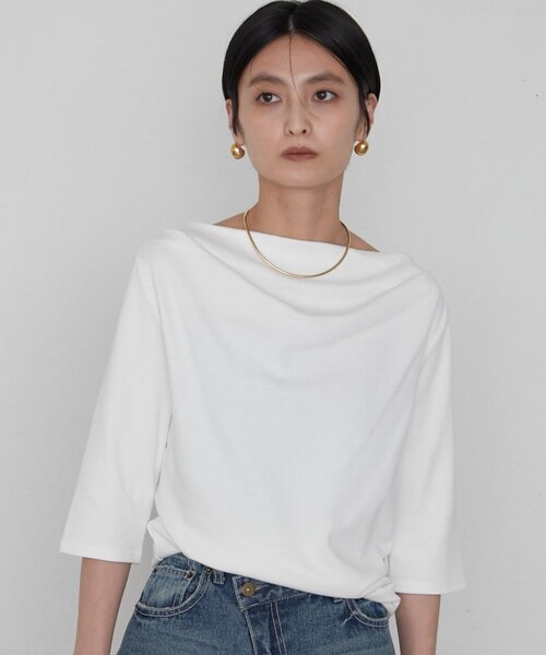 LOUNGEDRESS(ラウンジドレス)の「ドレープカットソー(Tシャツ/カットソー・レディース・ブラック系その他/オフホワイト/ブラック/ブラック系その他2・FREE)」の11枚目の写真