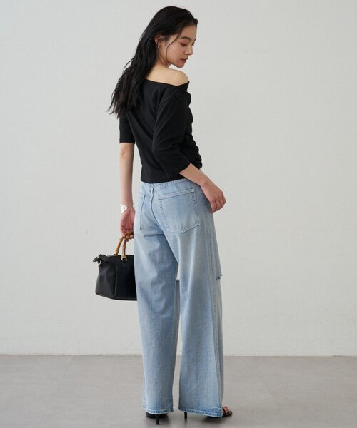LOUNGEDRESS(ラウンジドレス)の「ドレープカットソー(Tシャツ/カットソー・レディース・ブラック系その他/オフホワイト/ブラック/ブラック系その他2・FREE)」の19枚目の写真