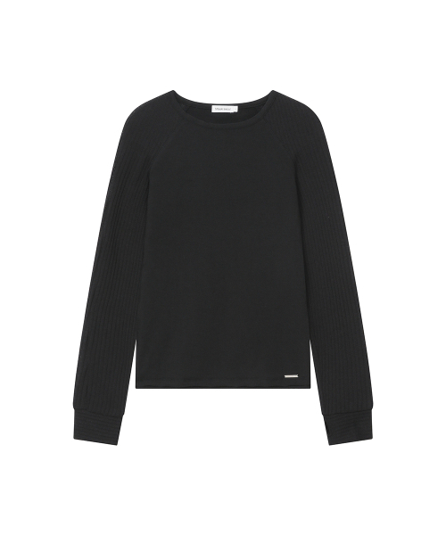 Miseki SEOUL(ミセキソウル)の「Raglan knit long sleeve BLACK(Tシャツ/カットソー・レディース・その他・1/2)」の2枚目の写真