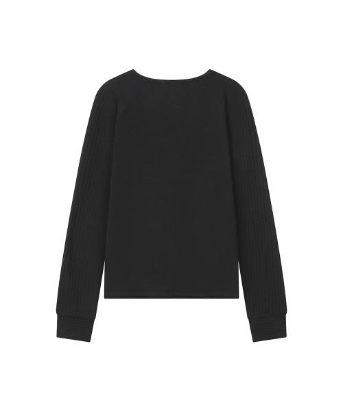 Miseki SEOUL(ミセキソウル)の「Raglan knit long sleeve BLACK(Tシャツ/カットソー・レディース・その他・1/2)」の3枚目の写真