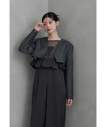 ANDRESD（アンドレスド）の「スラッシュポケットクロップドジャケット フォーマル 結婚式 同窓会 成人式 お呼ばれ パーティー オケージョン セレモニー（ノーカラージャケット）」