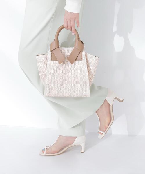 NATURAL BEAUTY BASIC(ナチュラルビューティーベーシック)の「◇PPリボンハンドルトートバッグ(トートバッグ・レディース・ベージュ/ブラウン/オフホワイト・フリ-)」の2枚目の写真