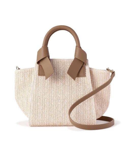 NATURAL BEAUTY BASIC(ナチュラルビューティーベーシック)の「◇PPリボンハンドルトートバッグ(トートバッグ・レディース・ベージュ/ブラウン/オフホワイト・フリ-)」の5枚目の写真