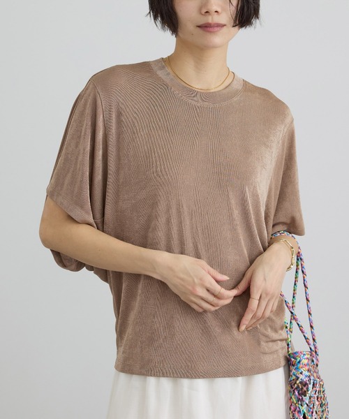 SALON adam et rope'(サロン アダム エ ロペ)の「【WEB限定】ジービルニュアンスTシャツ(Tシャツ/カットソー・レディース・ブラウン/ベージュ/オフホワイト・FREE)」の21枚目の写真