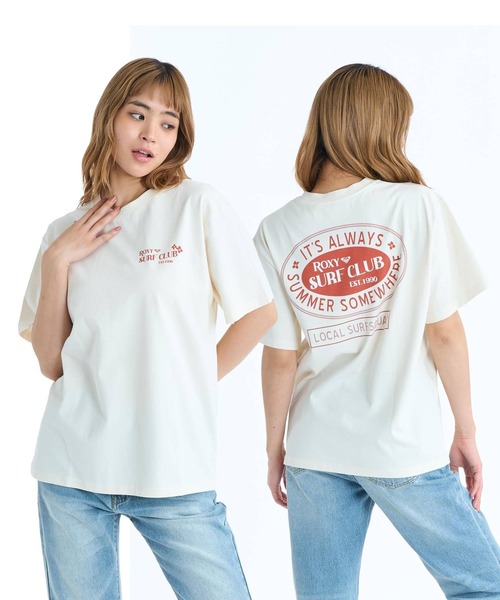 ROXY(ロキシー)の「ROXY ウィメンズ ROXY SURF CLUB S/STEE Tシャツ 【2026年春夏モデル】(Tシャツ/カットソー・レディース・ナチュラル/ブラック/ブラウン・MEDIUM/LARGE)」の1枚目の写真