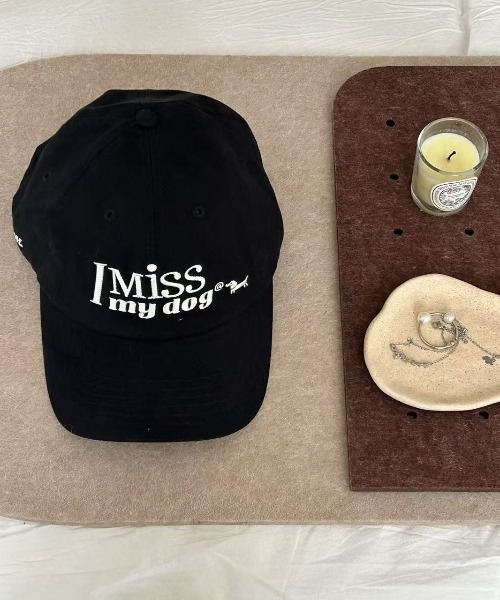 Teem Store(チームストア)の「【I MISS MY DOG】英文字刺繍キャップ 小顔効果(キャップ・レディース・ピンク/その他/ブラック/ネイビー・F)」の5枚目の写真