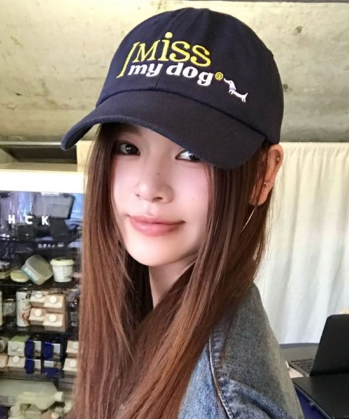 Teem Store(チームストア)の「【I MISS MY DOG】英文字刺繍キャップ 小顔効果(キャップ・レディース・ピンク/その他/ブラック/ネイビー・F)」の13枚目の写真