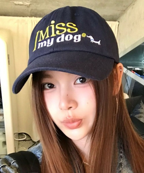 Teem Store(チームストア)の「【I MISS MY DOG】英文字刺繍キャップ 小顔効果(キャップ・レディース・ピンク/その他/ブラック/ネイビー・F)」の14枚目の写真
