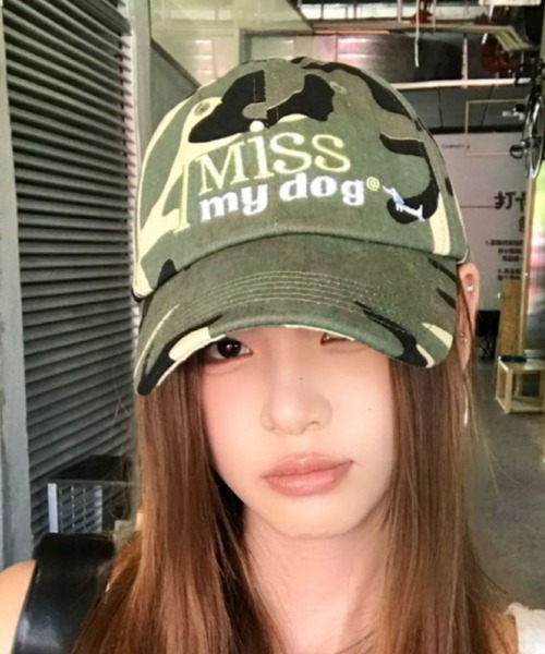 Teem Store(チームストア)の「【I MISS MY DOG】英文字刺繍キャップ 小顔効果(キャップ・レディース・ピンク/その他/ブラック/ネイビー・F)」の12枚目の写真