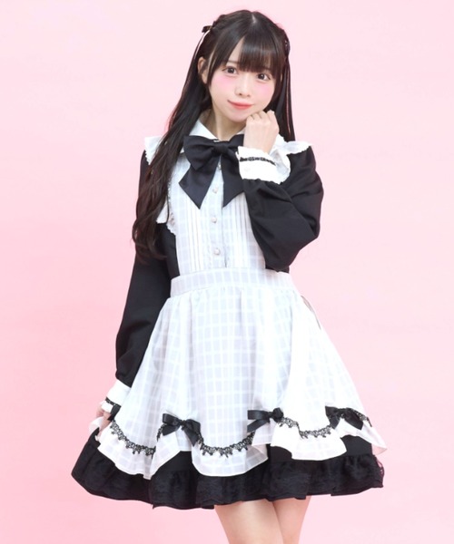 Secret Honey(シークレットハニー)の「エプロン切り替えワンピース(ワンピース・レディース・ブラック/ホワイト×ブラック・MEDIUM)」の2枚目の写真