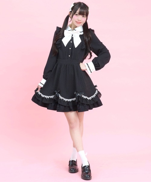Secret Honey(シークレットハニー)の「エプロン切り替えワンピース(ワンピース・レディース・ブラック/ホワイト×ブラック・MEDIUM)」の3枚目の写真
