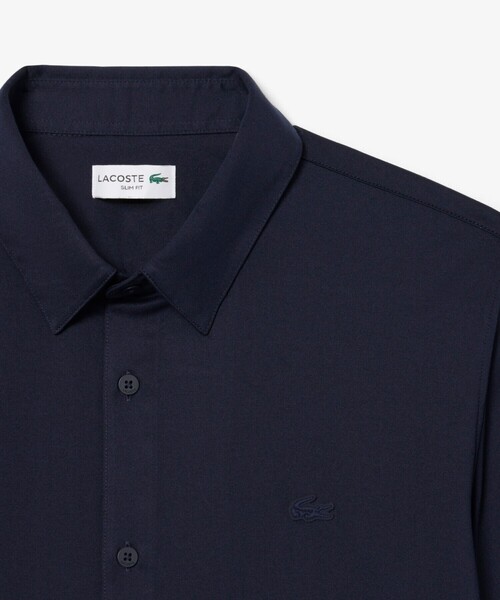 LACOSTE(ラコステ)の「スリムフィットミニマル半袖シャツ(シャツ/ブラウス・メンズ・ダークネイビー/ホワイト・41/40/39/38)」の12枚目の写真