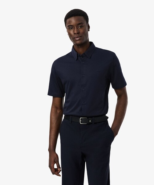 LACOSTE(ラコステ)の「スリムフィットミニマル半袖シャツ(シャツ/ブラウス・メンズ・ダークネイビー/ホワイト・41/40/39/38)」の9枚目の写真