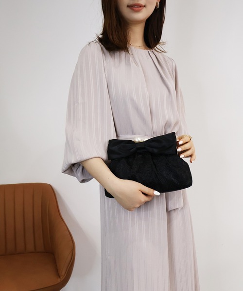 DRESS PLUS(ドレスプラス)の「リボン付きレースクラッチバッグ(クラッチバッグ・レディース・ブラック/ベージュ・フリー)」の10枚目の写真