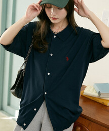 U.S. POLO ASSN. × PUBLUX/ユーエスポロアッスン <接触冷感>別注 ポロ サマーニット カーディガン 限定展開