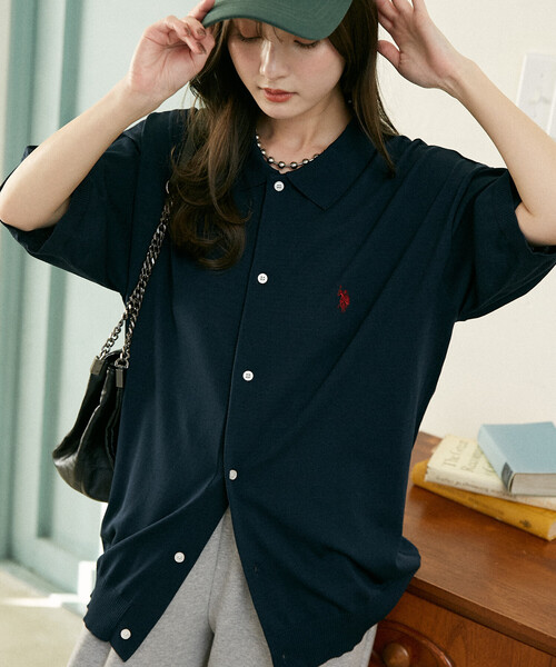 U.S. POLO ASSN.(ユーエスポロアッスン)の「U.S. POLO ASSN. × PUBLUX/ユーエスポロアッスン <接触冷感>別注 ポロ サマーニット カーディガン 限定展開(カーディガン/ボレロ・メンズ・ネイビー/ブラウン/ブラック/グレー/チャコールグレー・SMALL/MEDIUM/LARGE)」の5枚目の写真