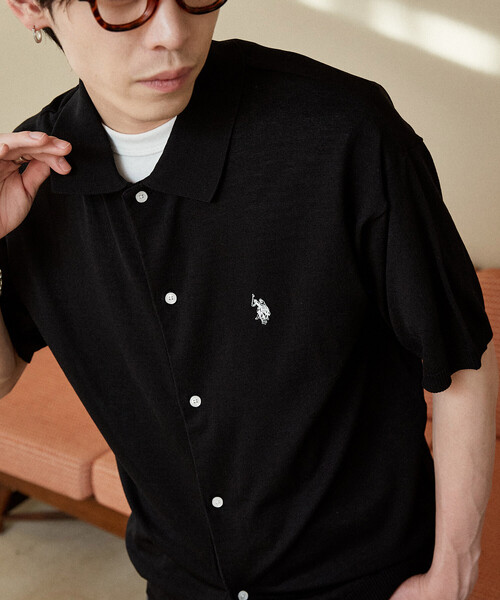 U.S. POLO ASSN.(ユーエスポロアッスン)の「U.S. POLO ASSN. × PUBLUX/ユーエスポロアッスン <接触冷感>別注 ポロ サマーニット カーディガン 限定展開(カーディガン/ボレロ・メンズ・ネイビー/ブラウン/ブラック/グレー/チャコールグレー・SMALL/MEDIUM/LARGE)」の1枚目の写真