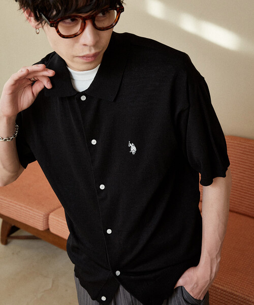 U.S. POLO ASSN.(ユーエスポロアッスン)の「U.S. POLO ASSN. × PUBLUX/ユーエスポロアッスン <接触冷感>別注 ポロ サマーニット カーディガン 限定展開(カーディガン/ボレロ・メンズ・ネイビー/ブラウン/ブラック/グレー/チャコールグレー・SMALL/MEDIUM/LARGE)」の7枚目の写真